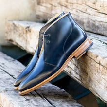 Load image into Gallery viewer, Navy Shell Cordovan Chukka Boots
