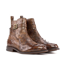 Load image into Gallery viewer, Medium Brown Ostrich Jodhpur Boots
