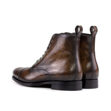 Load image into Gallery viewer, Brown Patina Cap Toe Jumper Boots
