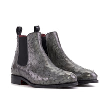 Load image into Gallery viewer, Grey Ostrich Chelsea Boots
