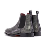 Grey Ostrich Chelsea Boots