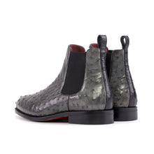 Load image into Gallery viewer, Grey Ostrich Chelsea Boots
