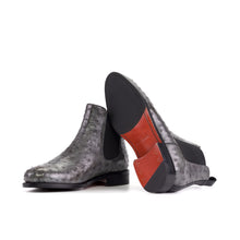 Load image into Gallery viewer, Grey Ostrich Chelsea Boots
