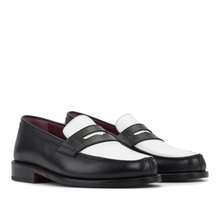 Load image into Gallery viewer, Black &amp; White Two-Tone Penny Loafers
