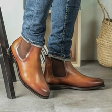 Load image into Gallery viewer, Cognac Calf Chelsea Boots
