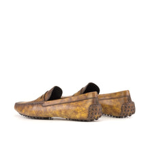 Load image into Gallery viewer, Cognac Marbled Patina Leather Driving Shoes
