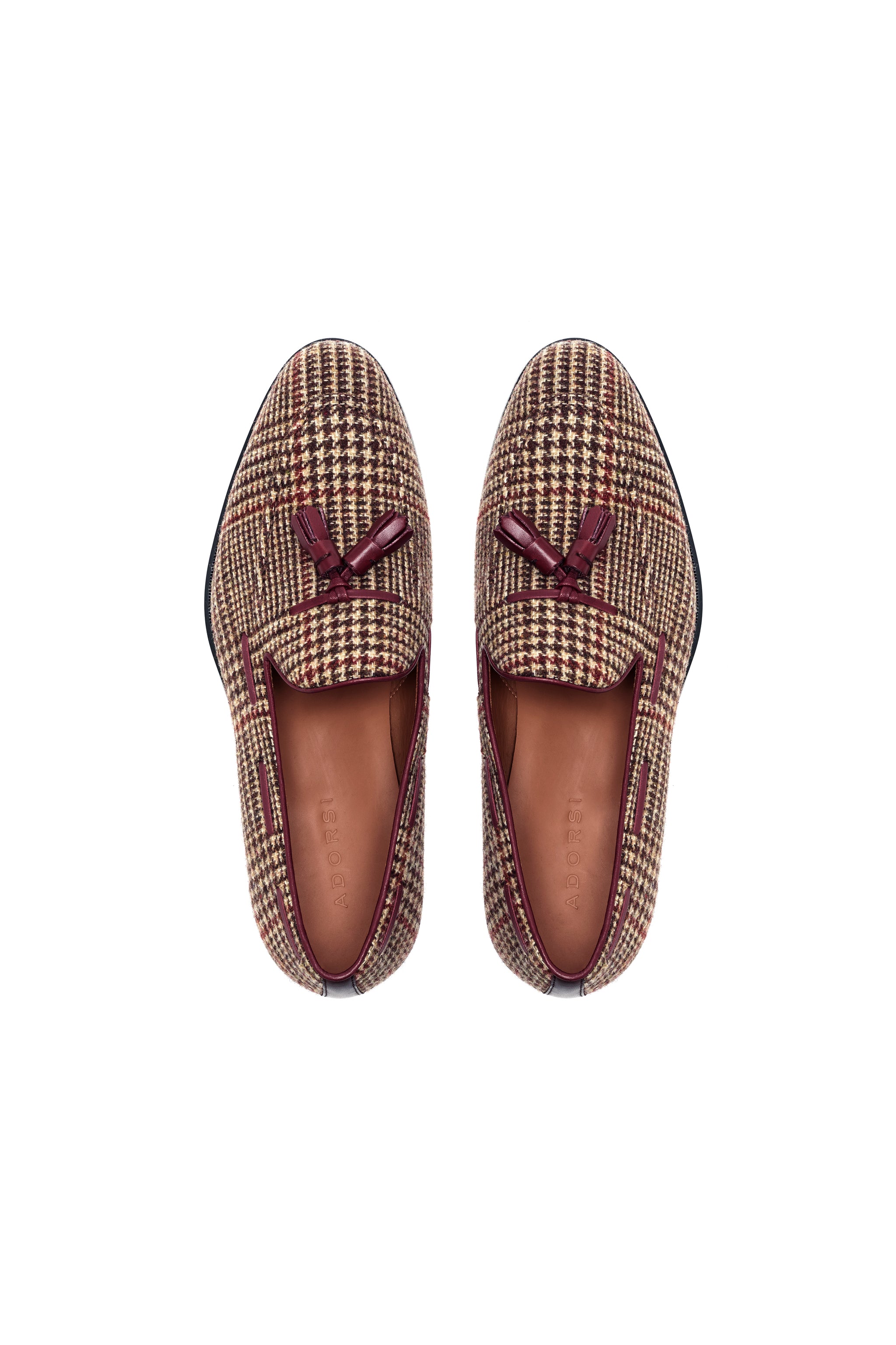 Brown Tweed Tassel Loafer For Men - Customize Your Loafers  display picture 2