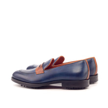 Load image into Gallery viewer, Cognac &amp; navy Penny Loafer Golf Shoes
