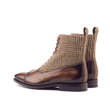 Load image into Gallery viewer, Brown Patina &amp; Tweed Balmoral Boots
