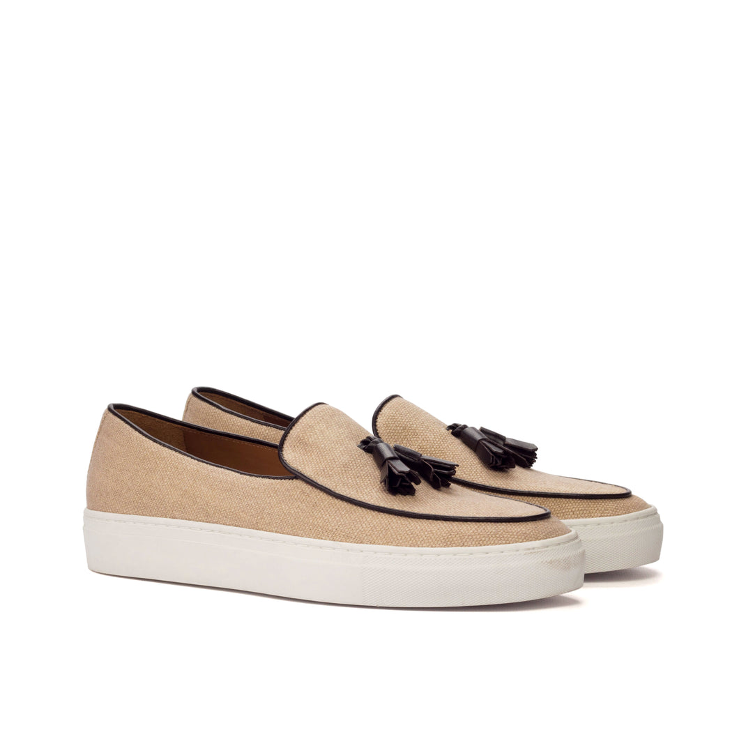 Tan Linen Belgian Sneakers