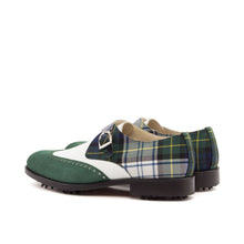 Load image into Gallery viewer, Calf Leather, Tartan, &amp; Suede Single Monk Golf Shoes
