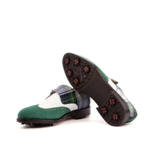 Load image into Gallery viewer, Calf Leather, Tartan, &amp; Suede Single Monk Golf Shoes
