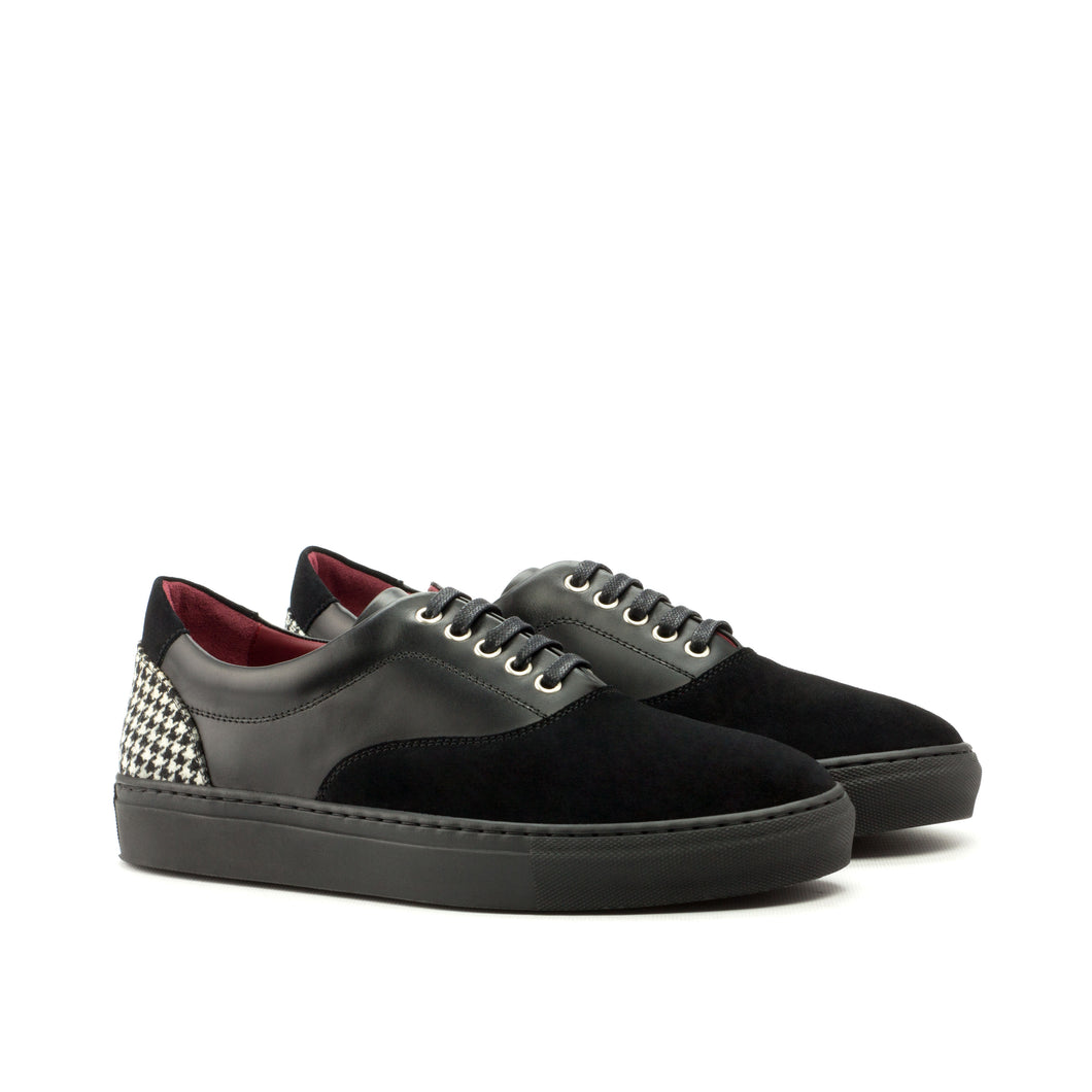 Black Nappa, Suede, & Houndstooth Top-Sider Trainers