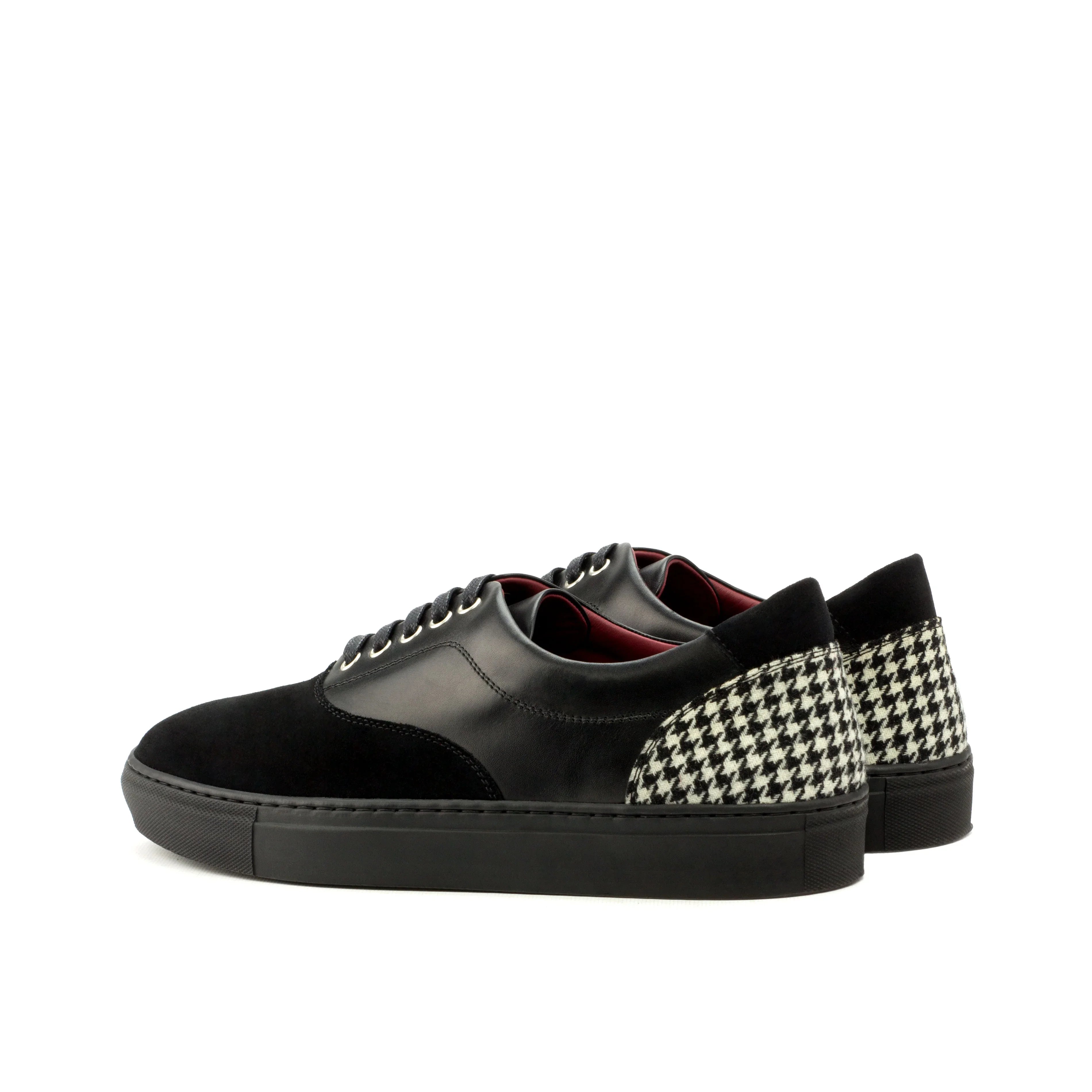 Black Nappa, Suede, & Houndstooth Top-Sider Trainers