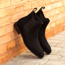 Load image into Gallery viewer, Black Suede Chelsea Boots
