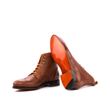 Load image into Gallery viewer, Medium Brown Full-Grain Leather Brogue Boots
