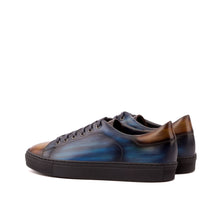Load image into Gallery viewer, Blue &amp; Cognac Regular Patina Classic Trainers
