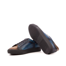 Load image into Gallery viewer, Blue &amp; Cognac Regular Patina Classic Trainers
