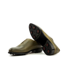 Load image into Gallery viewer, Olive &amp; Dark Brown Leather Wholecut Golf Shoes
