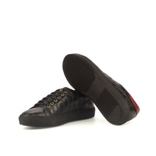 Load image into Gallery viewer, Black Croco Leather Trainers
