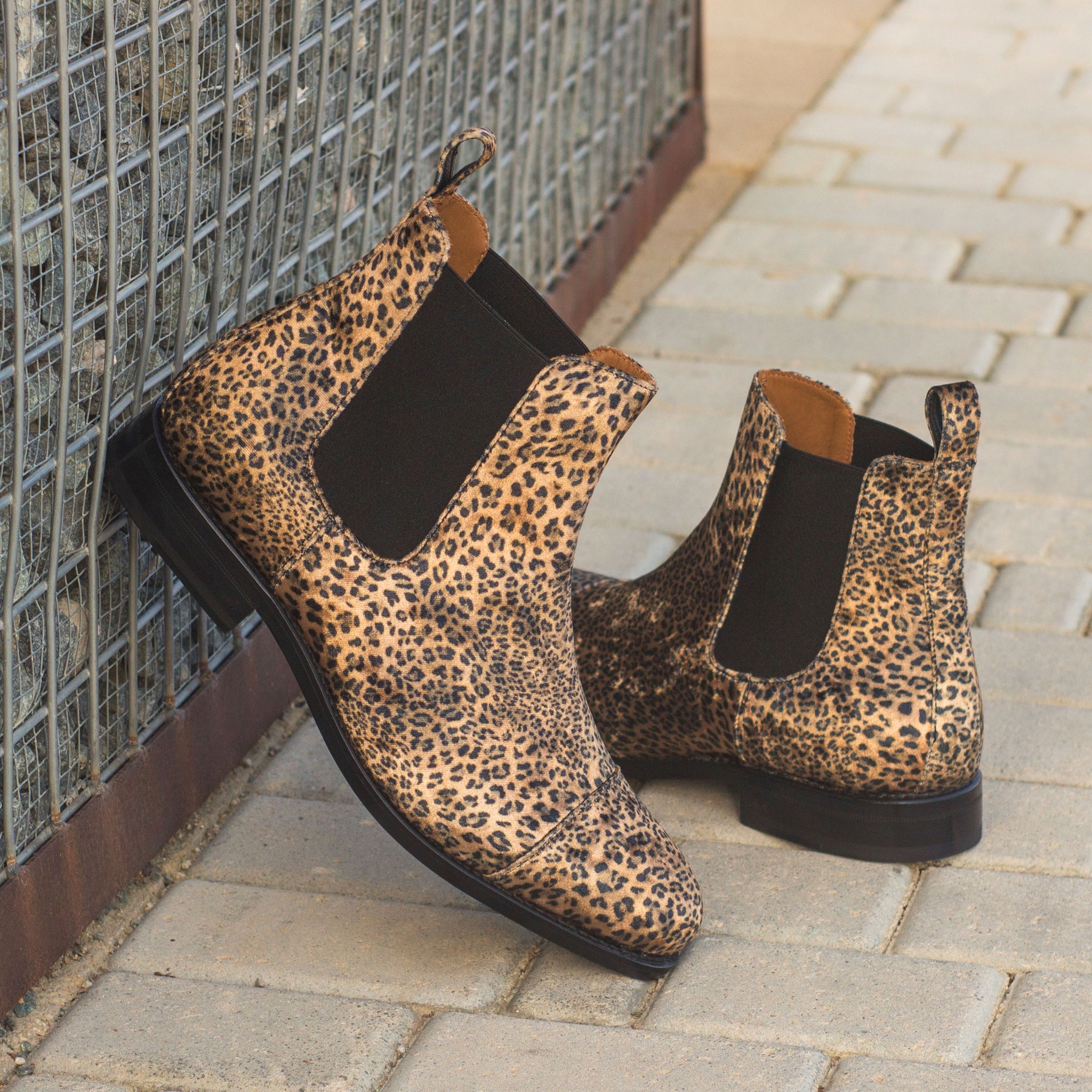 Illustrer Tilsætningsstof Lykkelig Bespoke Leopard Fabric Chelsea Boots For Men – ADORSI