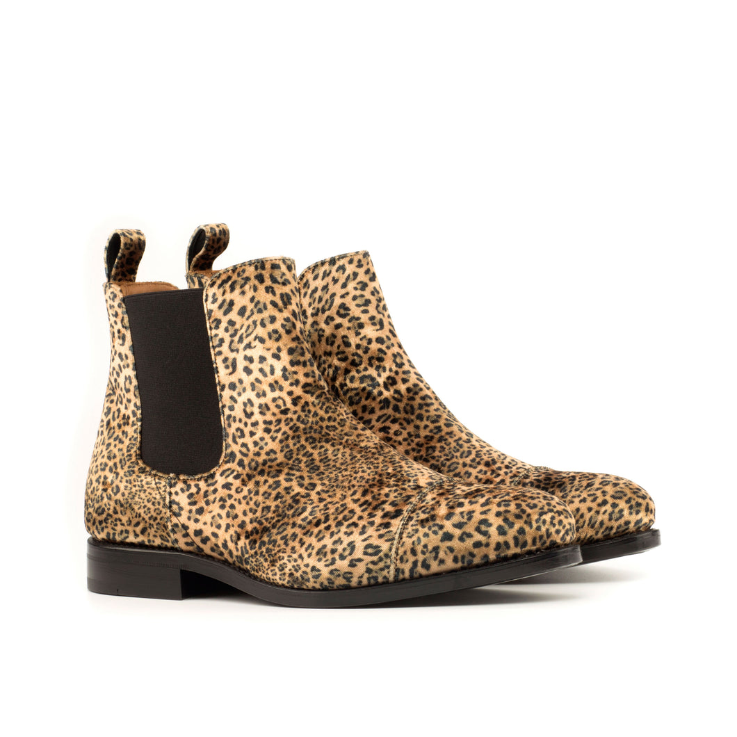 Leopard Fabric Chelsea Boots