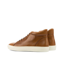 Load image into Gallery viewer, Cognac Calf Leather High-Top Sneakers
