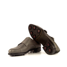 Load image into Gallery viewer, Grey Calf Leather &amp; Suede Double Monk Golf Shoes
