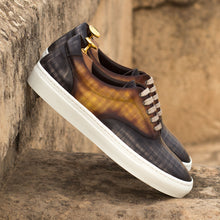 Load image into Gallery viewer, Grey &amp; Cognac Patina Leather Top-Sider Trainers
