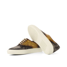 Load image into Gallery viewer, Grey &amp; Cognac Patina Leather Top-Sider Trainers
