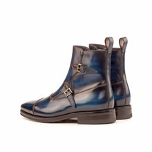 Load image into Gallery viewer, Navy Patina Leather Double-Monk Boots

