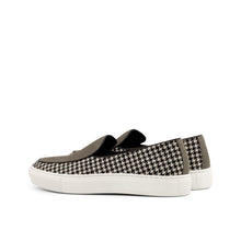 Load image into Gallery viewer, Houndstooth &amp; Grey Linen Belgian Sneakers
