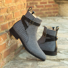 Load image into Gallery viewer, Houndstooth Jodhpur Boots
