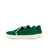 Green Suede Slip-On Sneakers