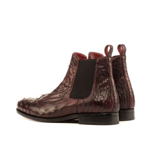 Load image into Gallery viewer, Burgundy Ostrich Chelsea Boots
