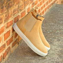 Load image into Gallery viewer, Sand Suede Chelsea Sneaker Boots
