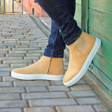 Load image into Gallery viewer, Sand Suede Chelsea Sneaker Boots
