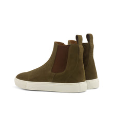 Load image into Gallery viewer, Khaki Suede Chelsea Sneaker Boots
