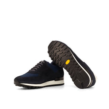 Load image into Gallery viewer, Navy Suede &amp; Mesh Jogger Sneakers
