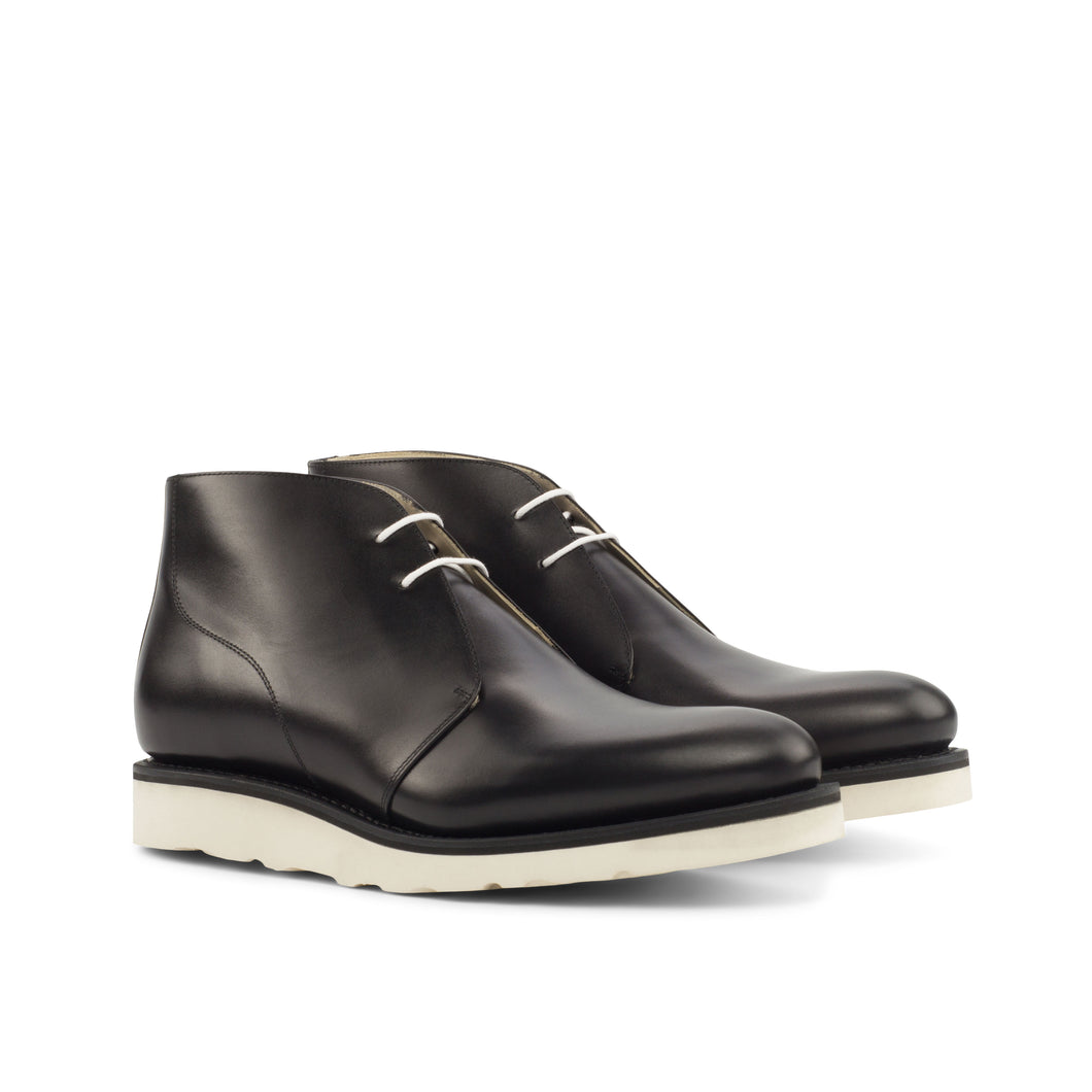Black Calf Leather Chukka Boots