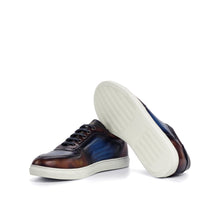 Load image into Gallery viewer, Navy &amp; Brown Patina Low-Top Sneakers
