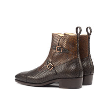 Load image into Gallery viewer, Dark &amp; Medium Brown Python Double-Monk Boots
