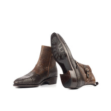 Load image into Gallery viewer, Dark &amp; Medium Brown Python Double-Monk Boots
