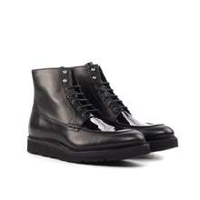 Load image into Gallery viewer, Black Box-Calf &amp; Patent Leather Moc-Toe Boots
