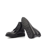 Black Box-Calf & Patent Leather Moc-Toe Boots