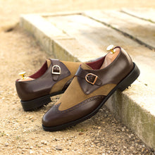 Load image into Gallery viewer, Brown Calf &amp; Camel Suede Single Monk Golf Shoes
