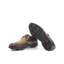 Load image into Gallery viewer, Brown Calf &amp; Camel Suede Single Monk Golf Shoes
