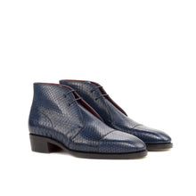 Load image into Gallery viewer, Navy Python Chukka Boots
