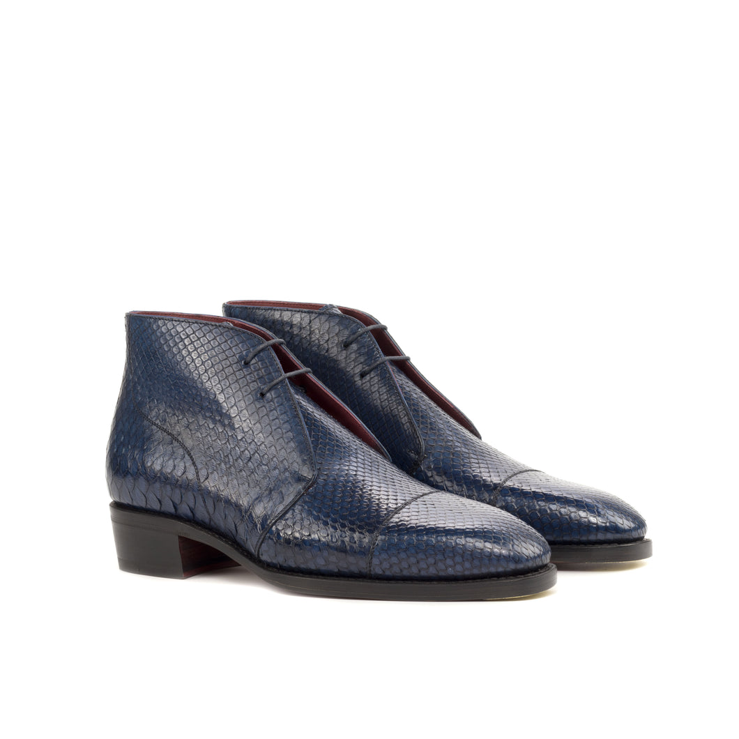 Navy Python Chukka Boots