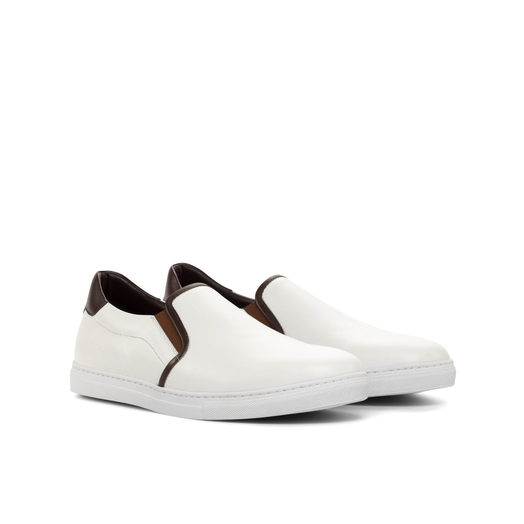 White Nappa Slip-On Sneakers